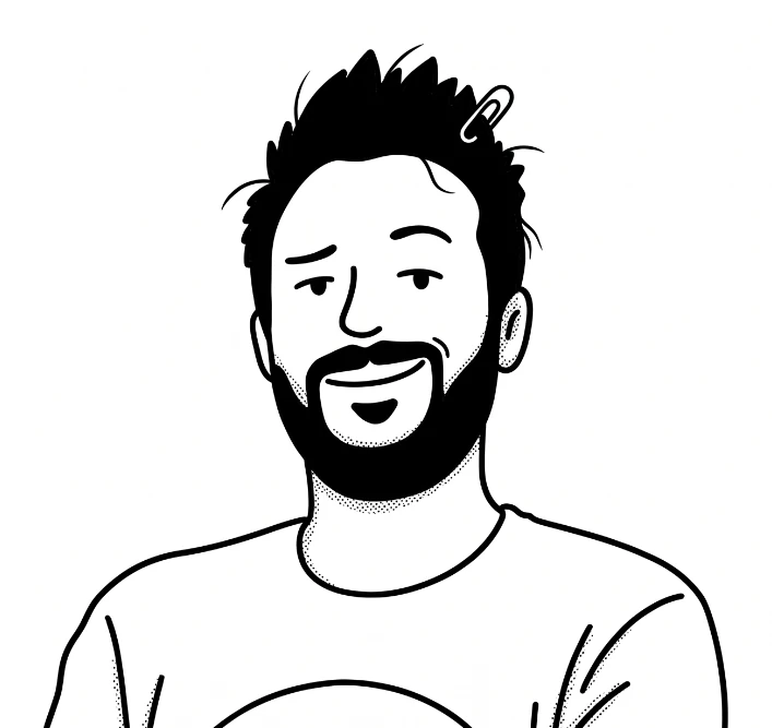 Illustrated portrait of Angelo Vaz
