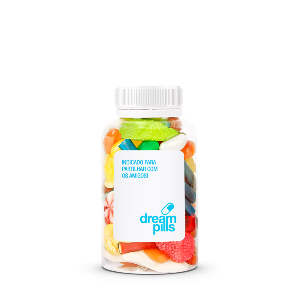 Dream Pills candy bottle packaging