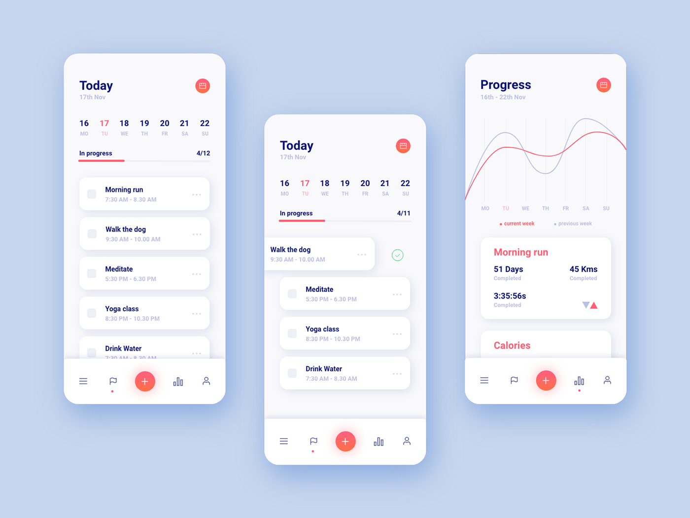 Habit tracker app interface