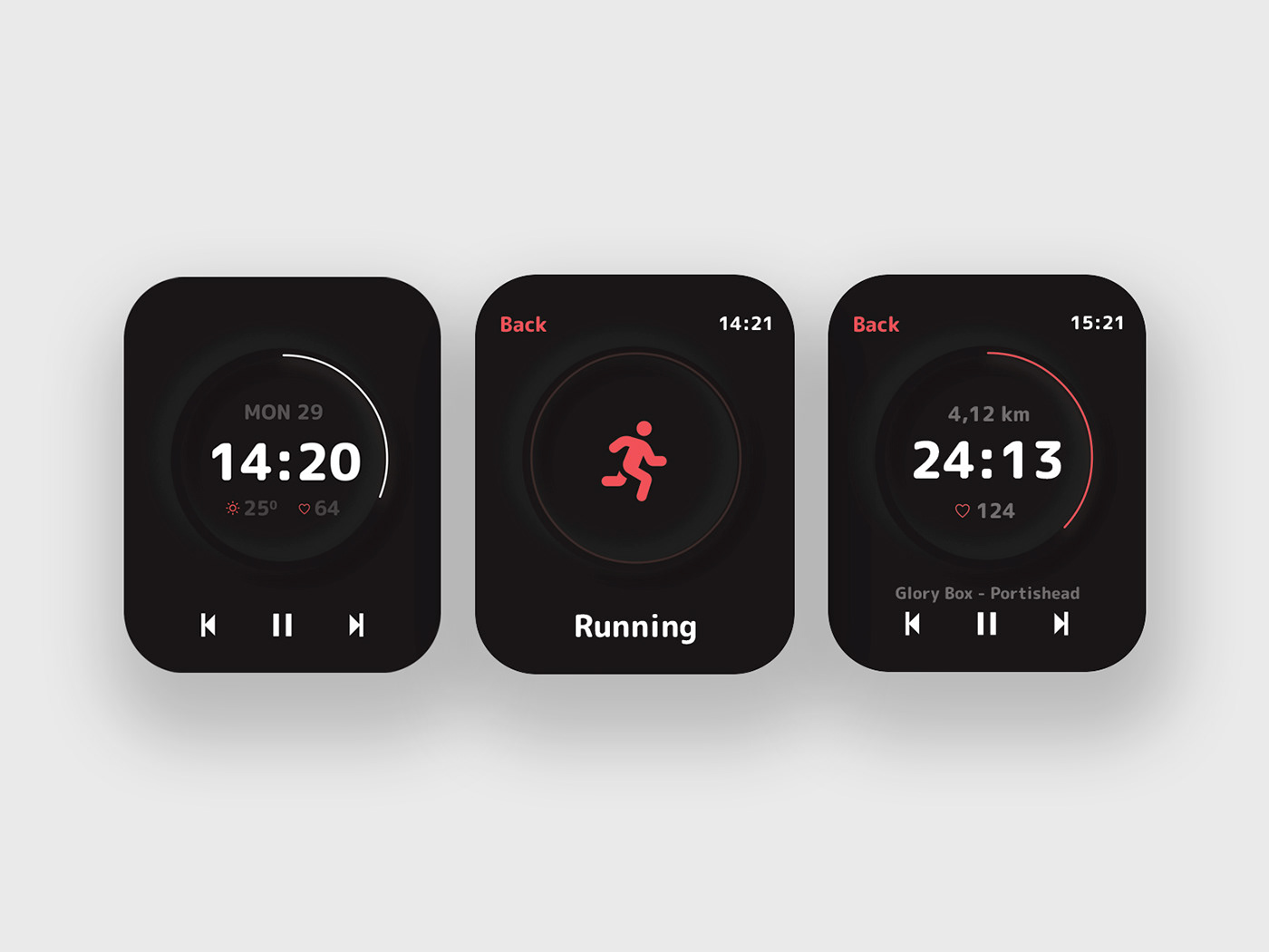 Smartwatch time tracker widgets